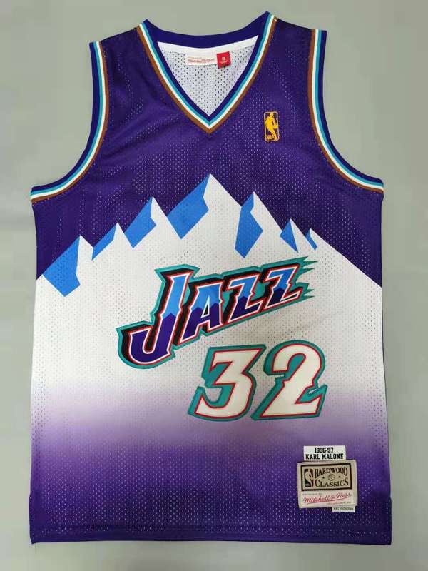 Men Utah Jazz 32 K.malone Purple Throwback Best mesh 2021 NBA Jerseys